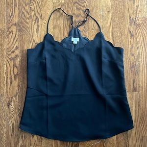 J. Crew Factory Scalloped black tank size 8
